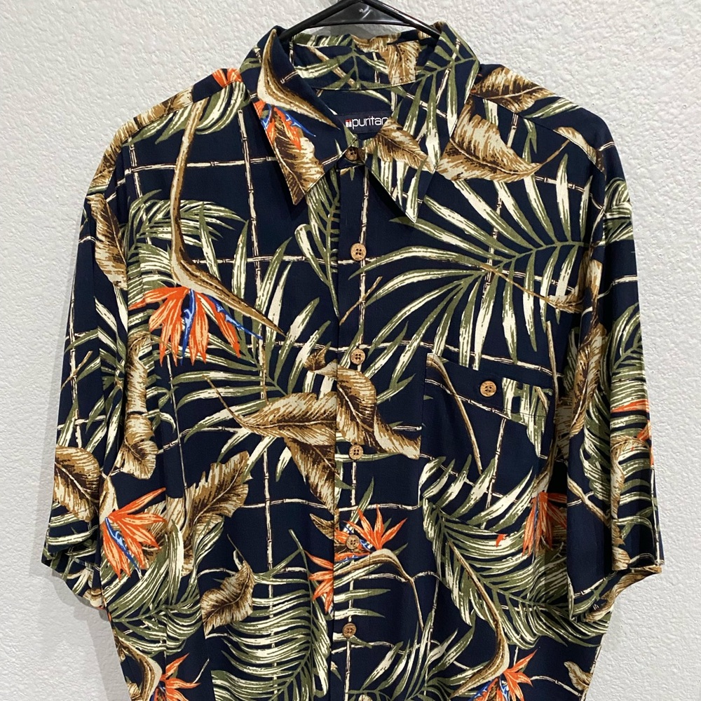 Men’s Puritan Hawaiian Aloha Shirt / Size Large